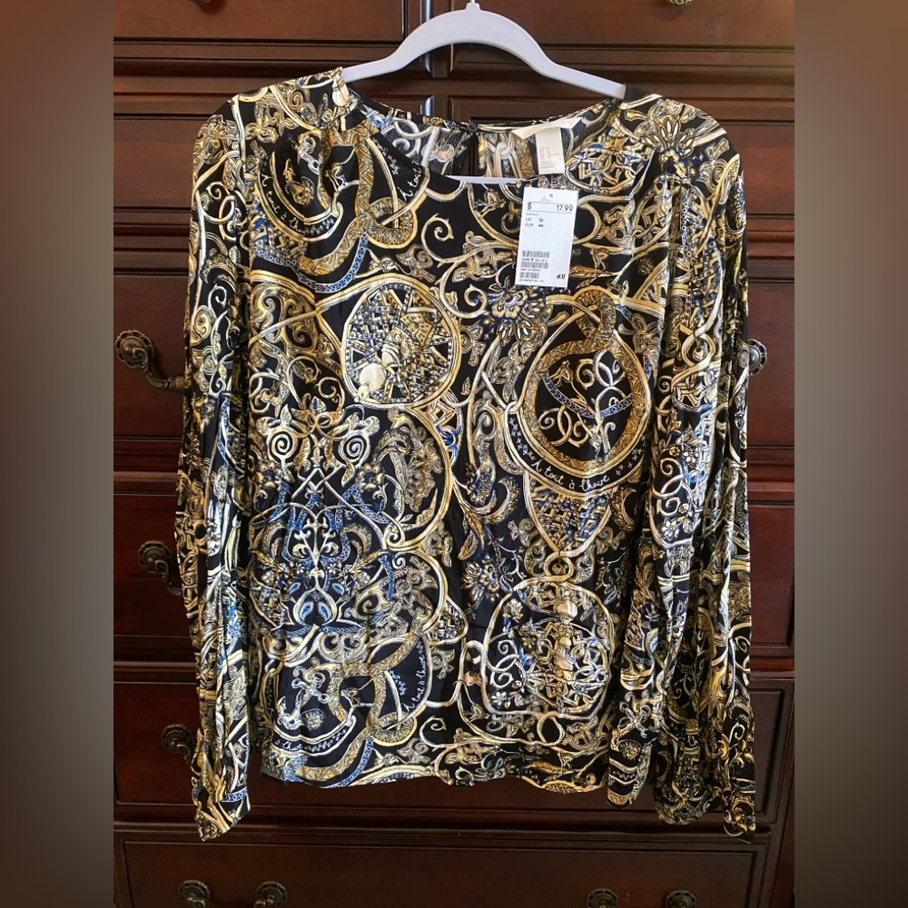Elegant Black and Gold Women's Top